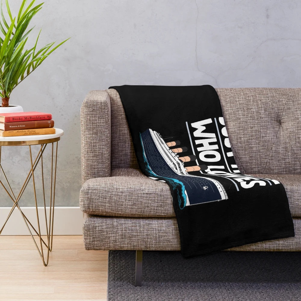 Plush Titanic ship-themed blanket for Titanic lovers