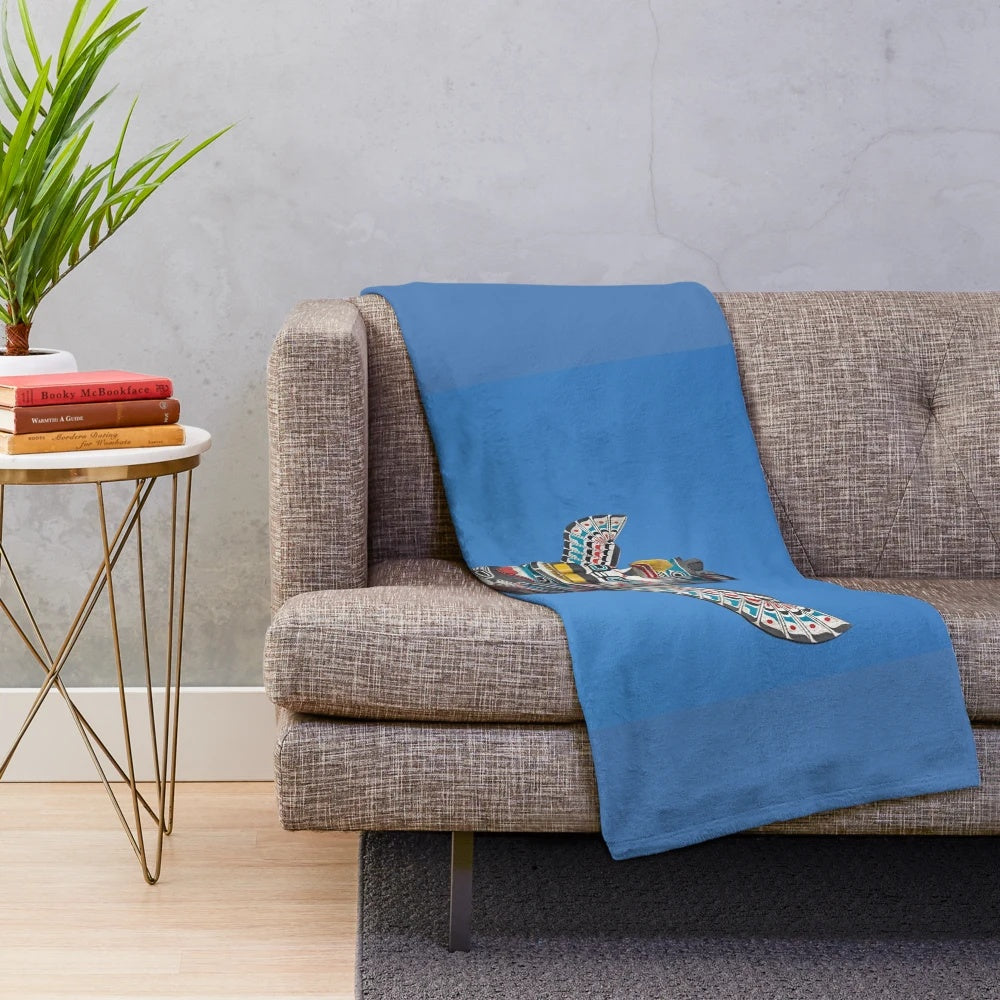 Totem Pole Plush Blanket featuring indigenous art and nature scenery from Vancouver, Canada