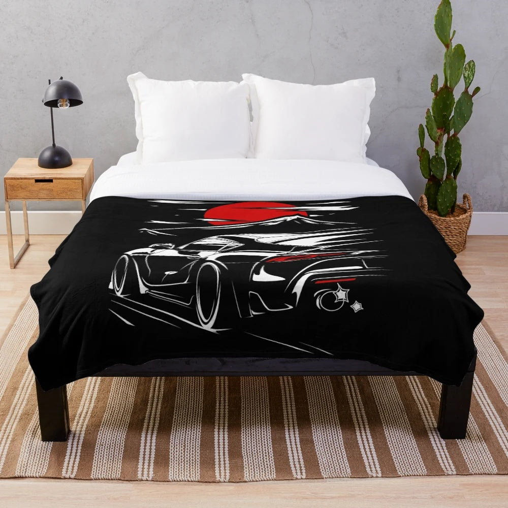 Toyota Supra plush blanket with Haruna anime character design