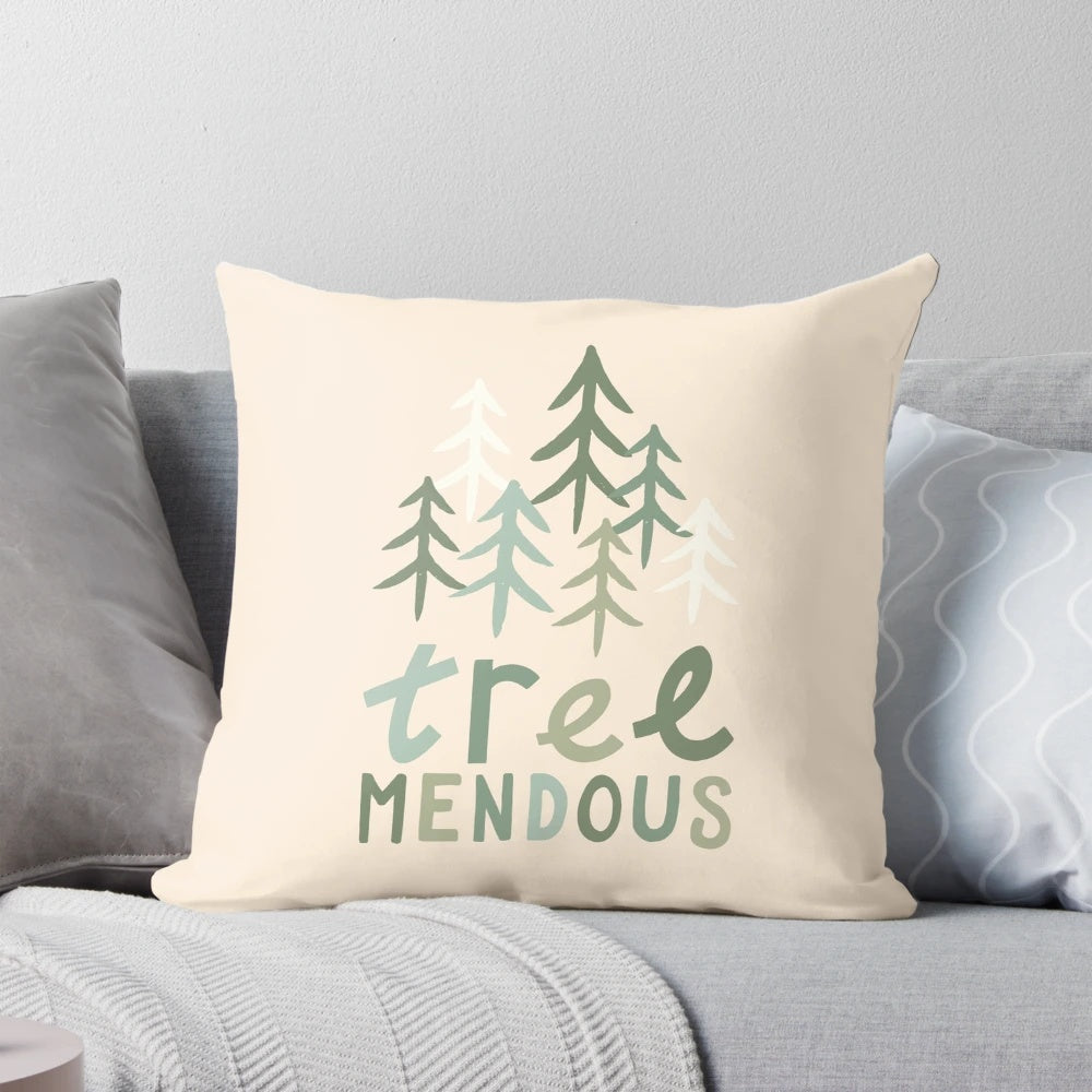 A plush, tree-themed pillow perfect for nature enthusiasts and outdoor adventures.