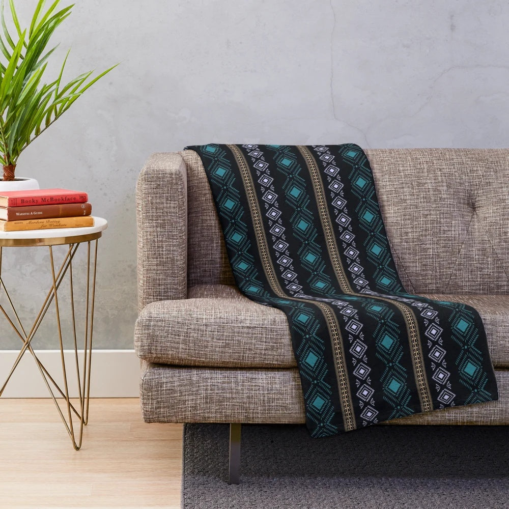 Tribal pattern plush blanket for home decor