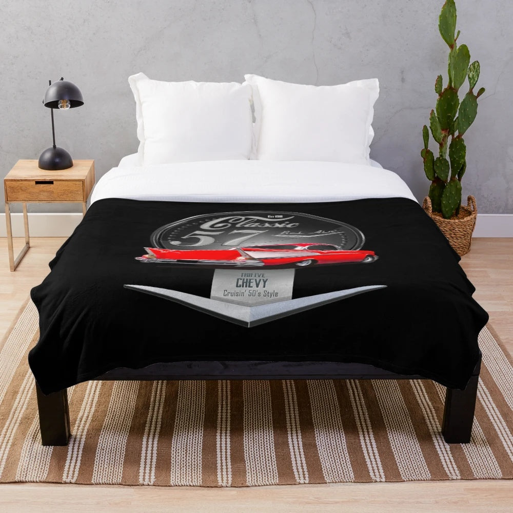 Trifive Chevy 57 inspired plush blanket