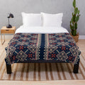 Plush blanket featuring a seamless Ukrainian folk pattern