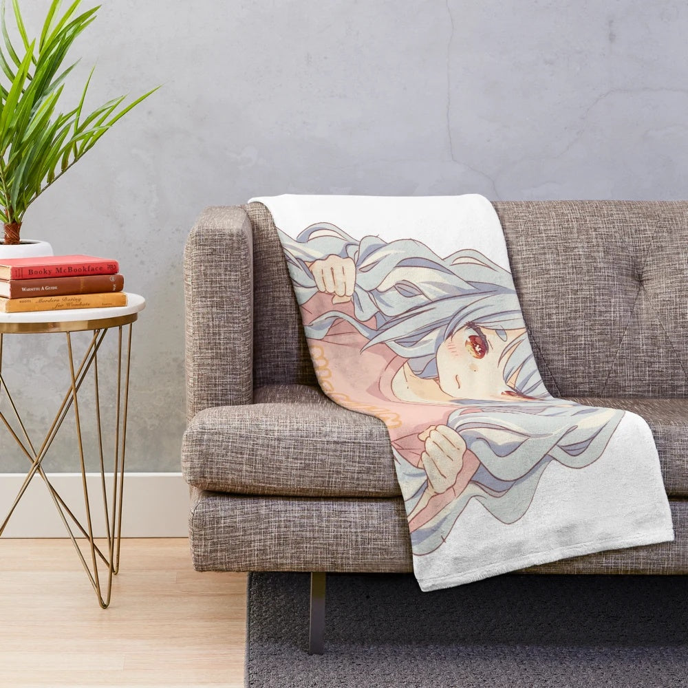 Soft and cuddly plush blanket featuring the beloved VTuber, Usada Pekora