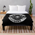 Viking-inspired plush blanket with Odin's ravens Huginn and Muninn