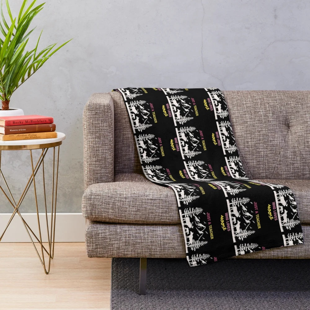 Vintage plush blanket with a moose design for teachers