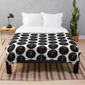Vinyl records plush blanket with colorful retro design