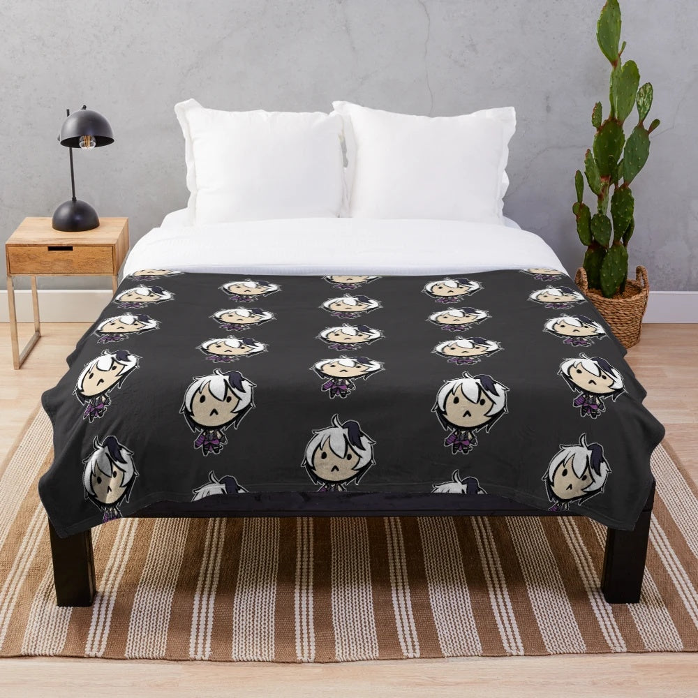 Soft and cuddly vocaloid v flower inspired plush blanket