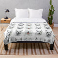 Soft and plush westie dog blanket with watercolor design