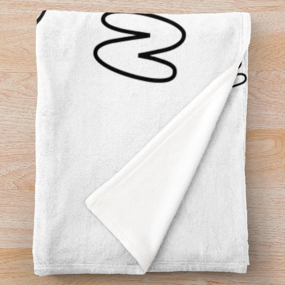 Soft white cat plush blanket for napping and sleeping