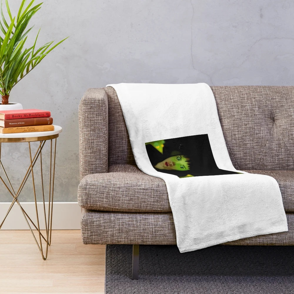 Winona Ryder plush blanket featuring iconic 80s horror movie imagery