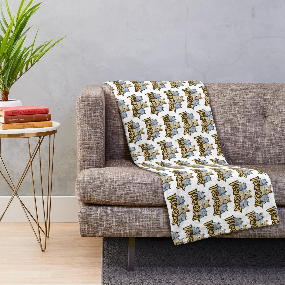 Soft and Snuggly WolfQuest Plush Blanket with Wolf Logo