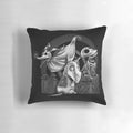 Creepy and cute dog-themed pillow inspired by the Nightmare Before Christmas