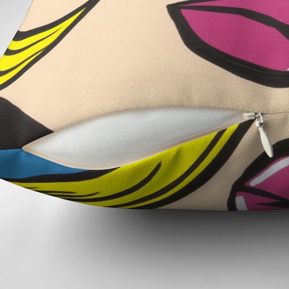 Vibrant Blonde Crying Comic Girl Pillow - Unique Decorative Accent for Home