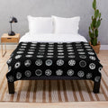 Custom automotive enthusiast plush blanket with car wheel and tire design