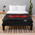Soft, cozy i30n plush blanket in a custom red color