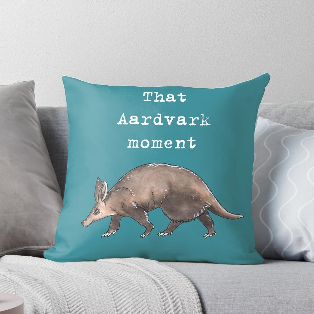 Plush aardvark-shaped decorative pillow from the Animal Series collection