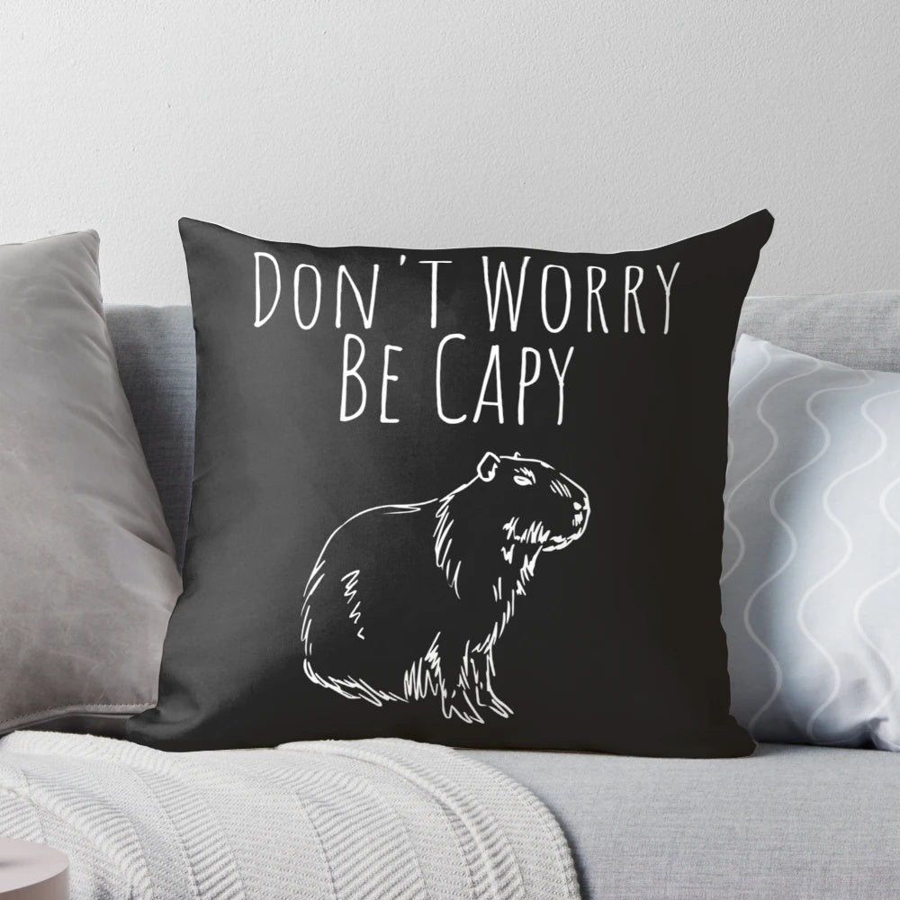 Soft, plush capybara pillow with a charming, cartoon-like design