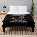 Rhodesian Ridgeback dog and wine themed plush blanket
