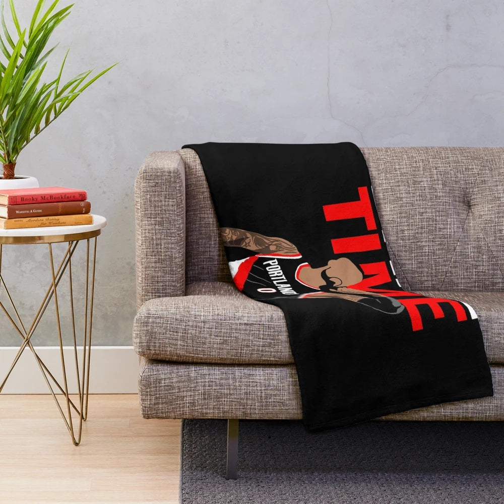 Damian Lillard inspired plush basketball blanket