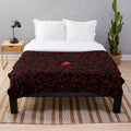 Dark blue circuits pattern plush blanket for home decor