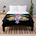 Dark satanic plush blanket with demonic design