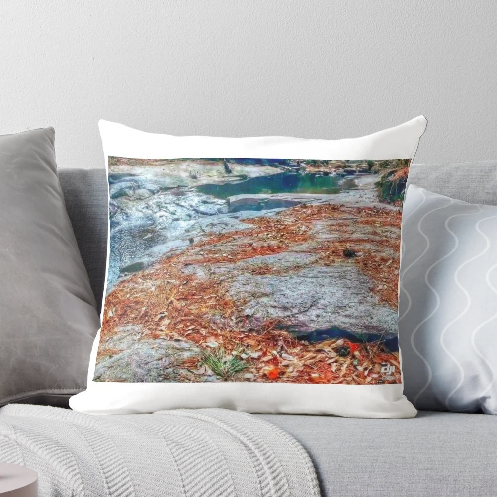 Beautifully designed Georgia river pillow with a serene river landscape