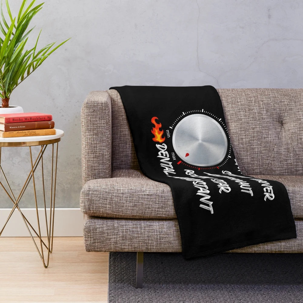 Dental Assistant Plush Blanket with Badass Graphic Design