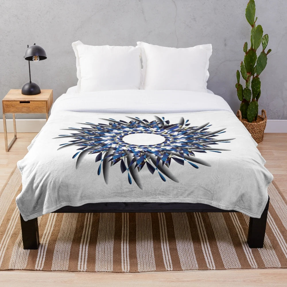 Plush designer blanket with vibrant pattern