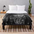 Hyperrealistic Jack Sparrow plush blanket featuring a detailed portrait of the iconic movie character