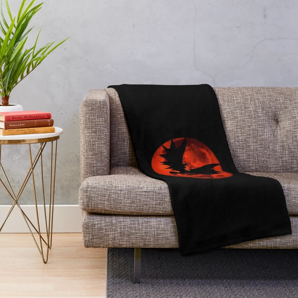 Devilman-inspired plush blanket featuring the iconic anime character