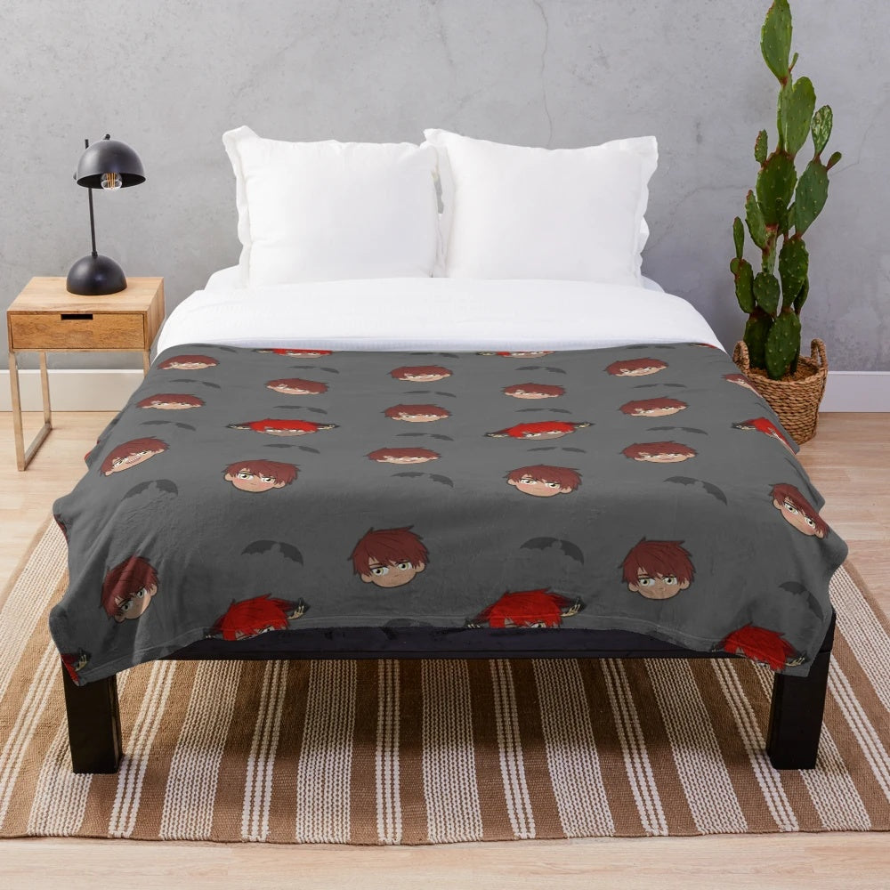 Cozy plush blanket featuring Diavolo's pattern from the anime series Obey Me