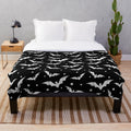 Distressed bat pattern plush blanket