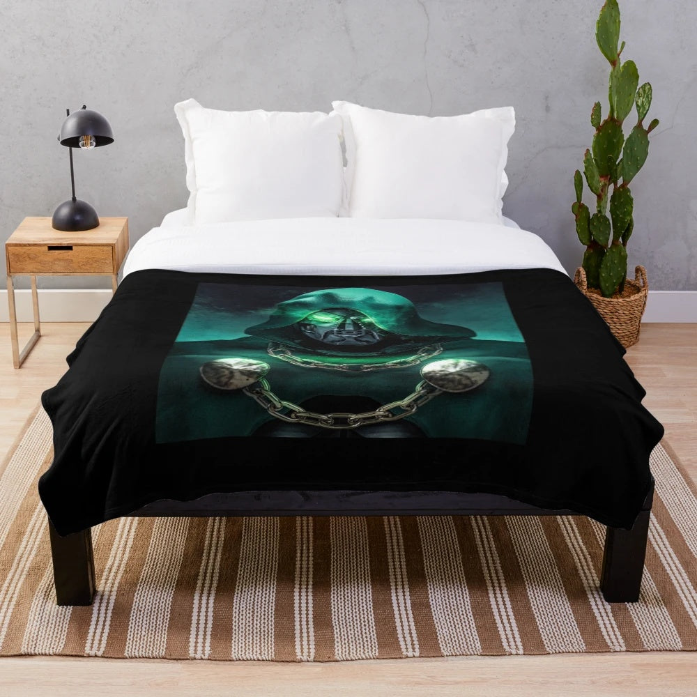 Doctor Doom plush blanket with comic book character design