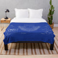 Plush blanket featuring the blueprint design of Dodger Stadium