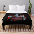 Dracula-inspired plush blanket with classic horror movie imagery
