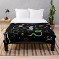 Chalkboard inspired dreamscape plush blanket with animal and symbolic patterns