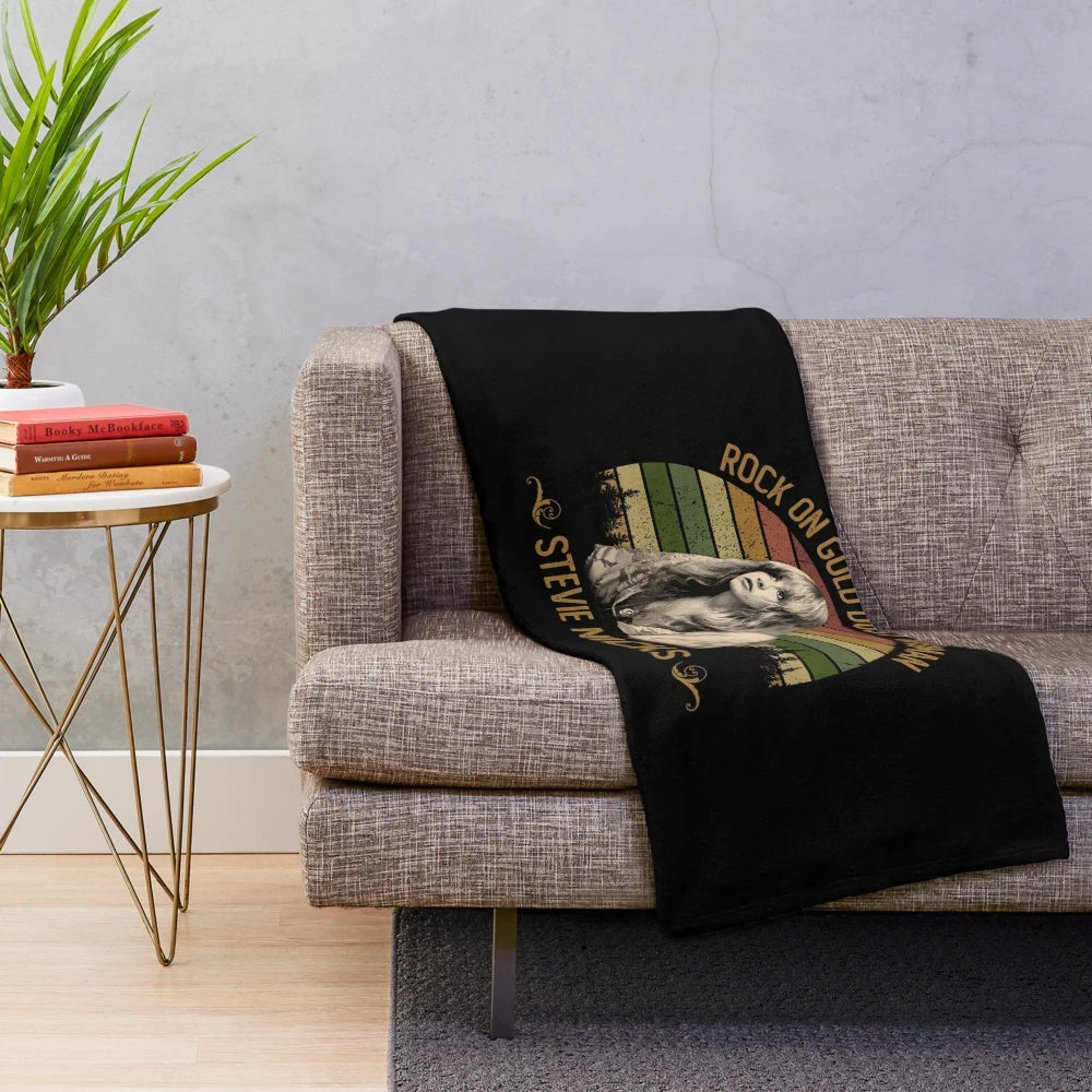 Stevie Nicks portrait plush blanket with Fleetwood Mac album artwork
