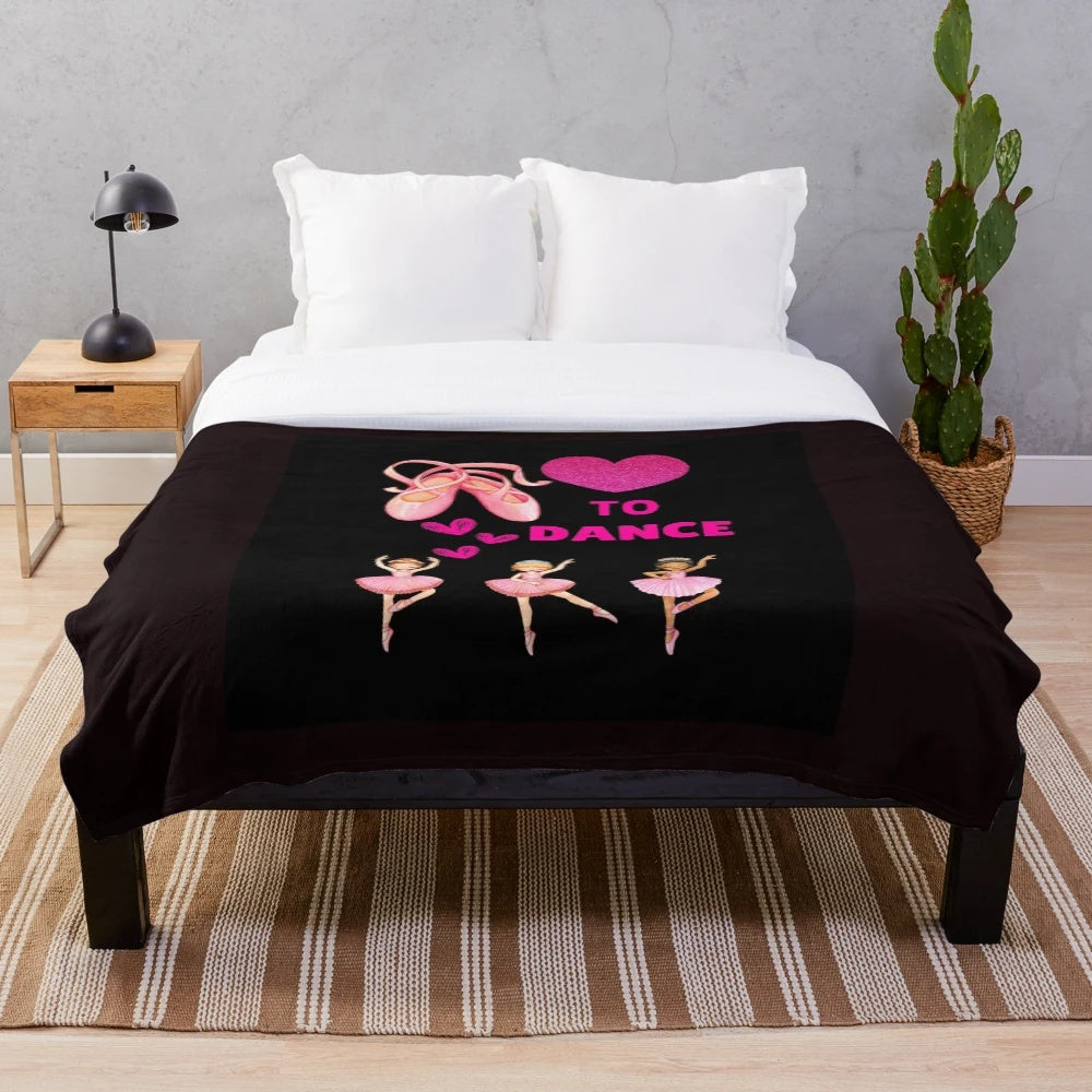 Ballerina dance plush blanket with delicate ballerina design
