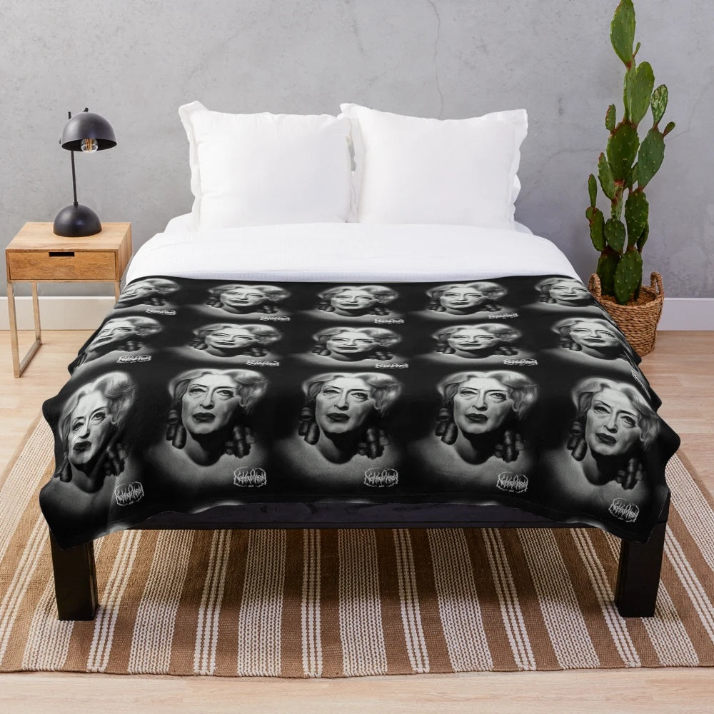 Bette Davis Plush Blanket with Vintage Hollywood Glamour