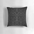 Luxurious black and white damask pattern floral decorative throw pillow