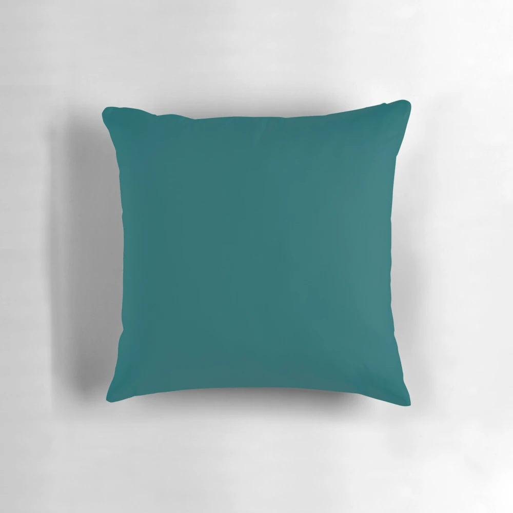 Teal accent solid color decorative throw pillow for living room, bedroom, or home decor