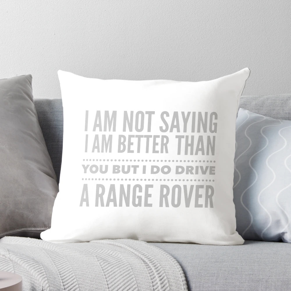 A plush, high-quality pillow featuring the iconic Range Rover logo and design, perfect for luxury home and office decor.