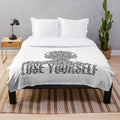 Eminem-inspired plush blanket featuring the "Lose Yourself" lyrics and design