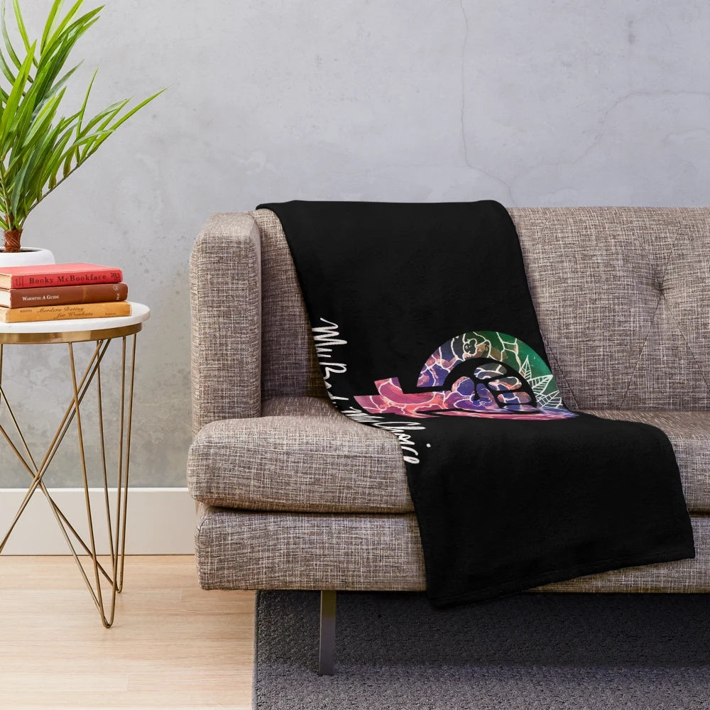 Plush blanket with 'My Body, My Choice' text