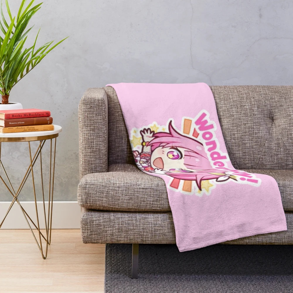 Emu Otori inspired plush blanket featuring Project Sekai characters