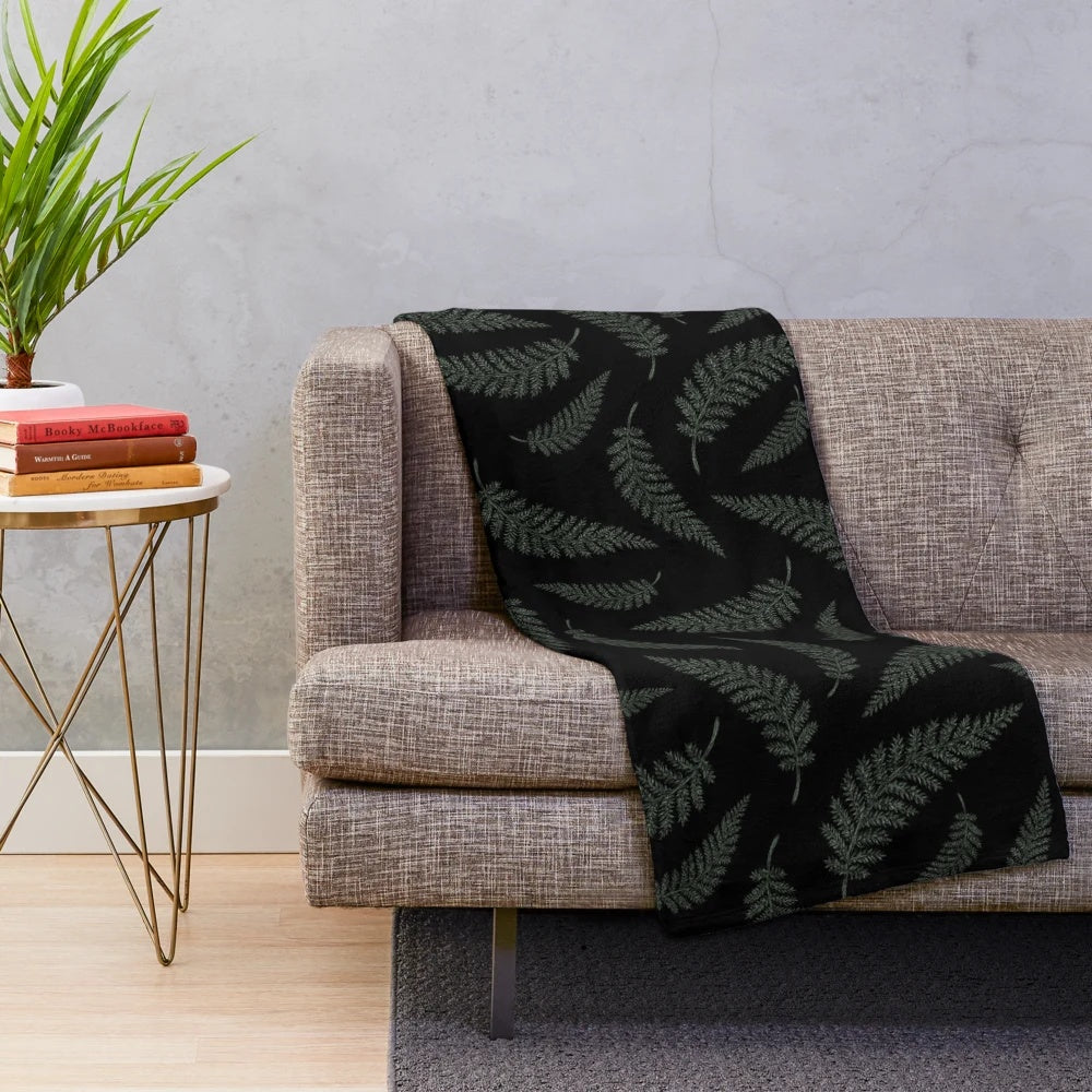 Fern Witch plush blanket with a mystical, nature-inspired design