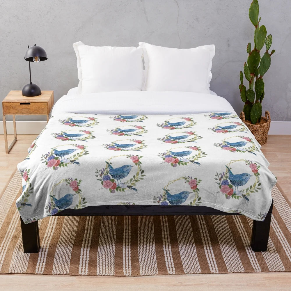 Captivating bird-themed plush blanket for a cozy home