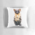 A beautiful watercolor painting of a European pine marten, a captivating wildlife species, printed on a high-quality throw pillow.