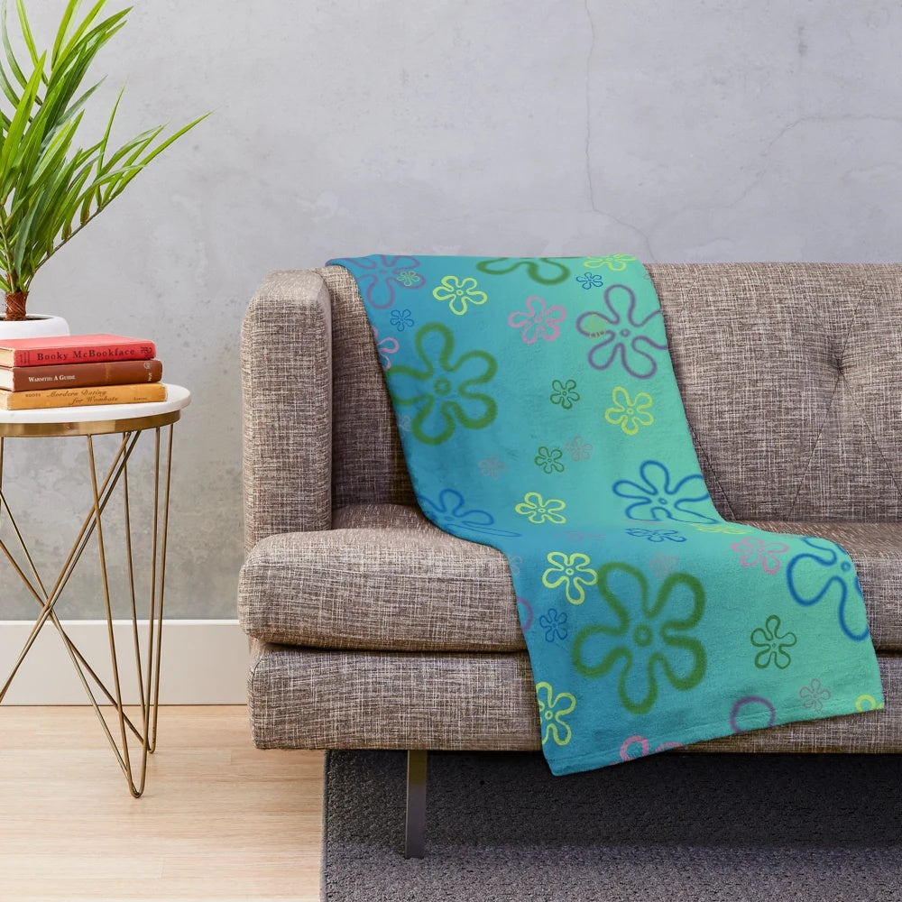 Flower clouds plush blanket for cozy home decor